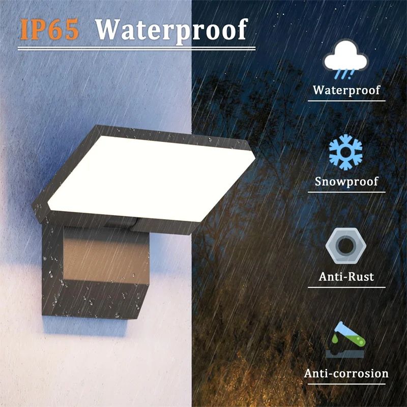 LumiSense IP65 Modern Outdoor LED Wall Lamp With Sensor 1