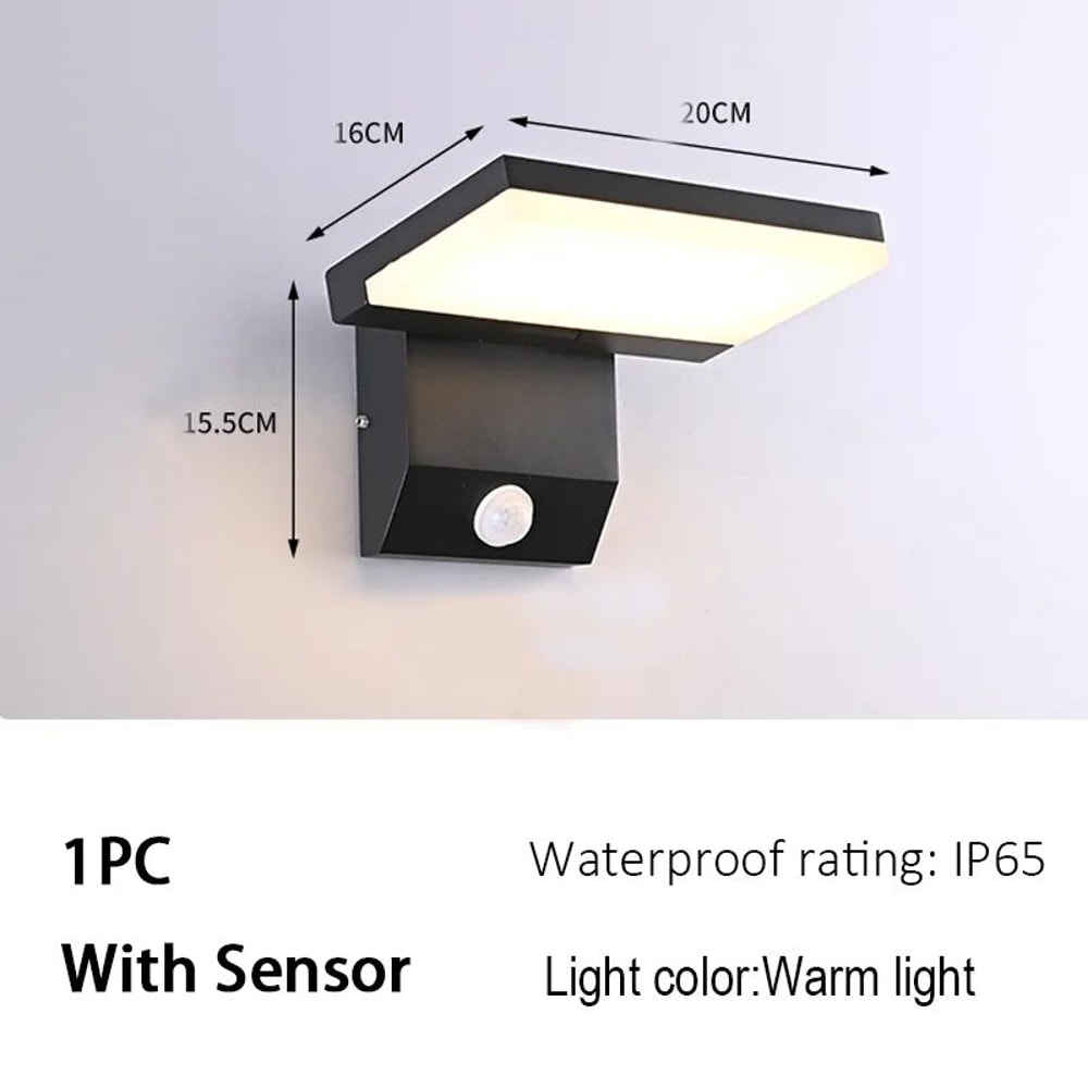 LumiSense IP65 Modern Outdoor LED Wall Lamp With Sensor 7