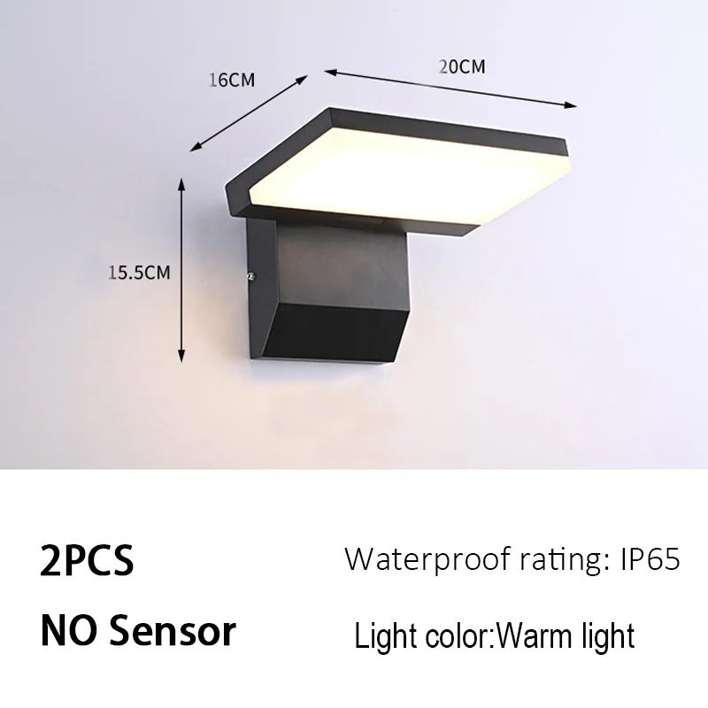 LumiSense IP65 Modern Outdoor LED Wall Lamp With Sensor 9