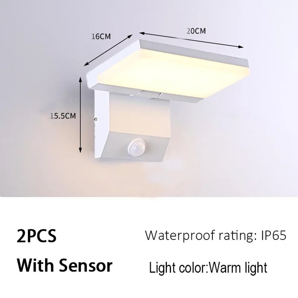 LumiSense IP65 Modern Outdoor LED Wall Lamp With Sensor 10
