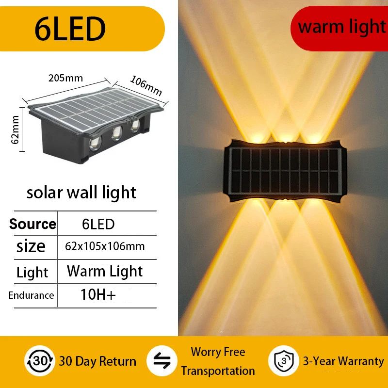 SolarGlow Waterproof Up And Down LED Outdoor Wall Light 9