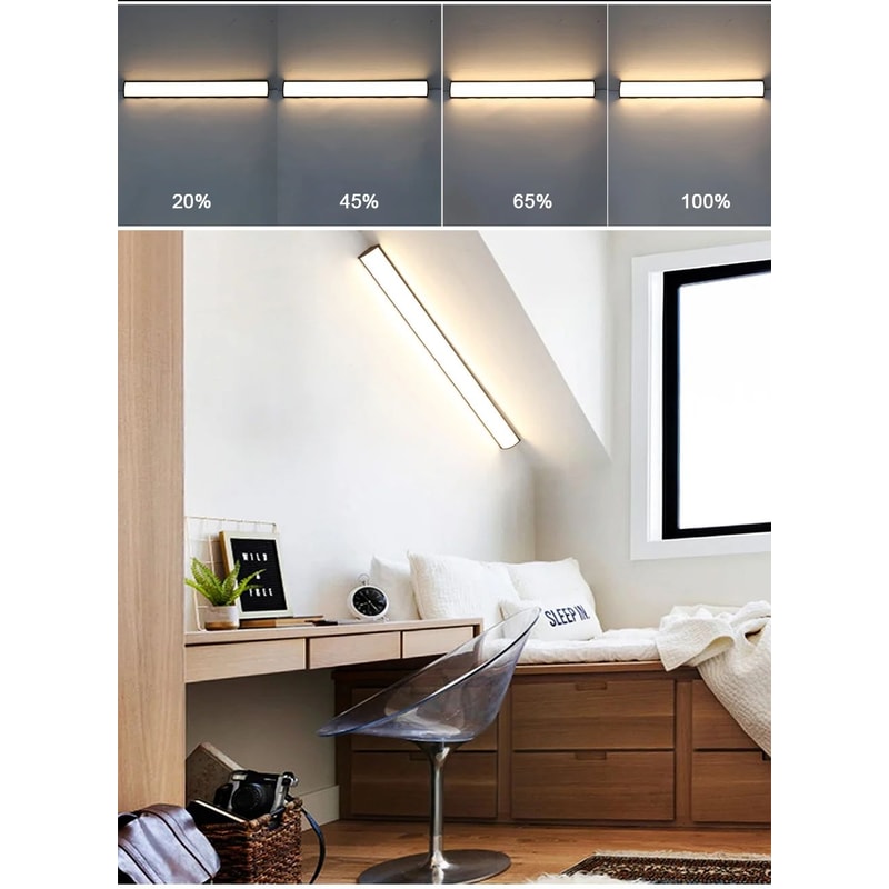 LumaLine Modern Outdoor LED Wall Light IP65 Waterproof Long Strip Sconce 6