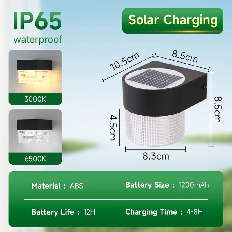 SolarGlow Outdoor LED Solar Wall Light Waterproof Garden Courtyard Lighting 11