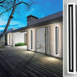 modern outdoor led wall sconce light - minimalist long strip waterproof exterior lighting fixture