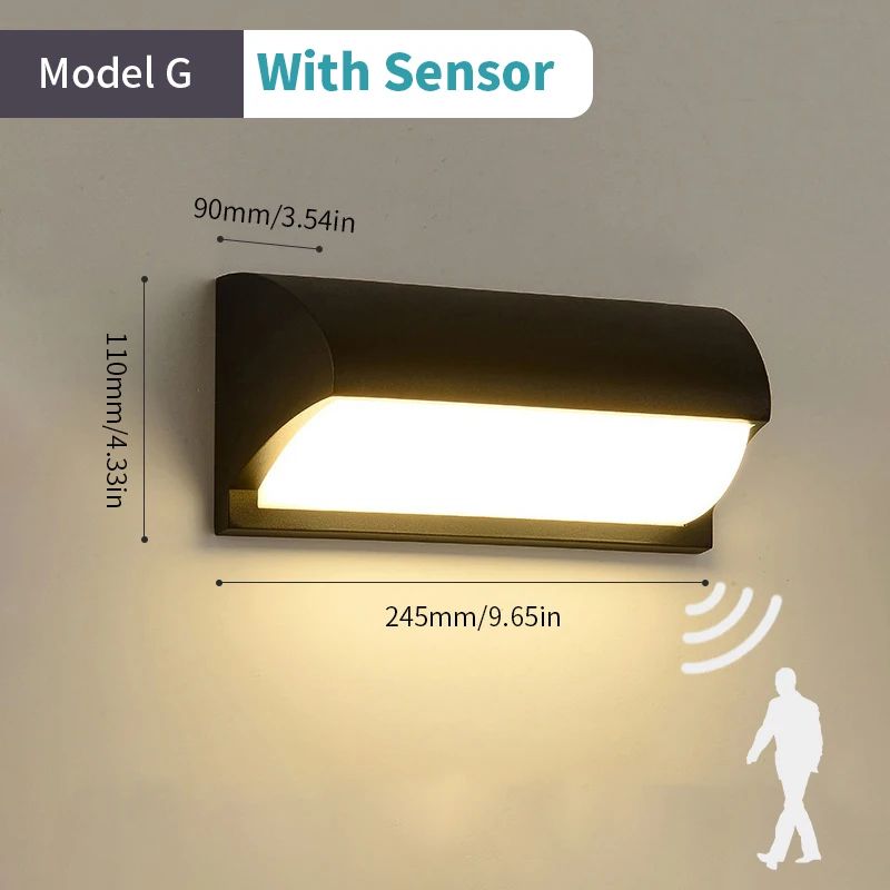 SecureGlow IP66 Motion Sensor Outdoor Wall Light Waterproof LED Porch Garden Lamp 11