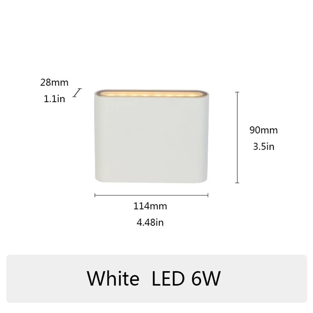 LumiEdge Waterproof LED Wall Sconce Modern Aluminum Indoor Outdoor Wall Light 6W12W20W 7