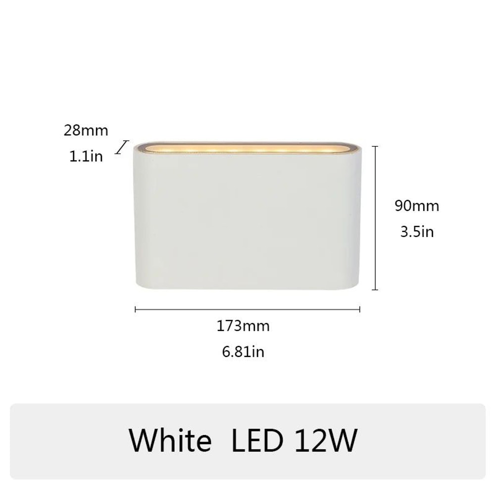 LumiEdge Waterproof LED Wall Sconce Modern Aluminum Indoor Outdoor Wall Light 6W12W20W 8