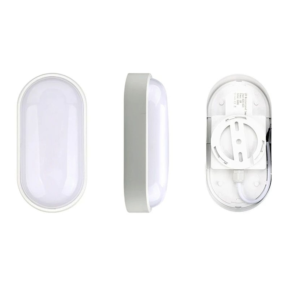 AquaGlow Modern LED Moistureproof Wall Lamp Oval Bathroom Outdoor Surface Light 16W20W 3