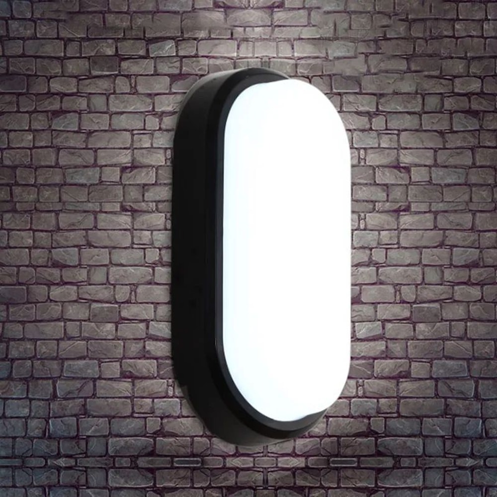 AquaGlow Modern LED Moistureproof Wall Lamp Oval Bathroom Outdoor Surface Light 16W20W 4