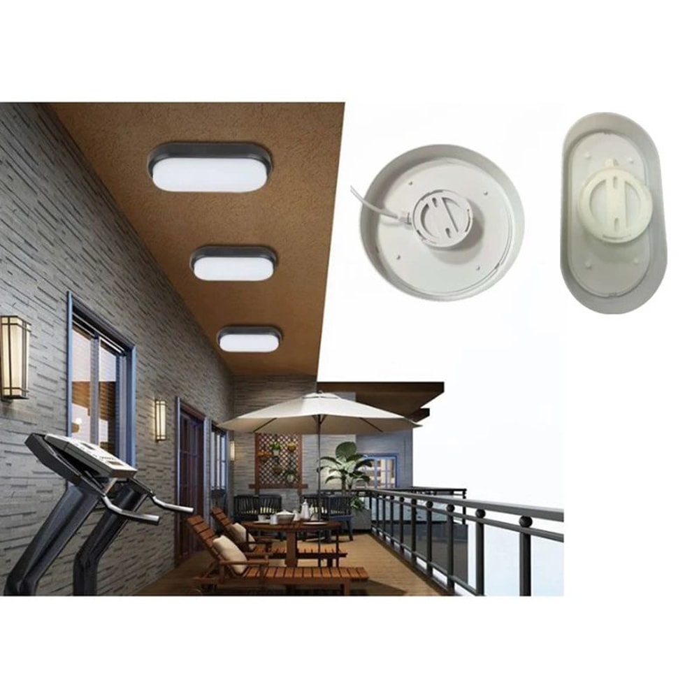 AquaGlow Modern LED Moistureproof Wall Lamp Oval Bathroom Outdoor Surface Light 16W20W 5