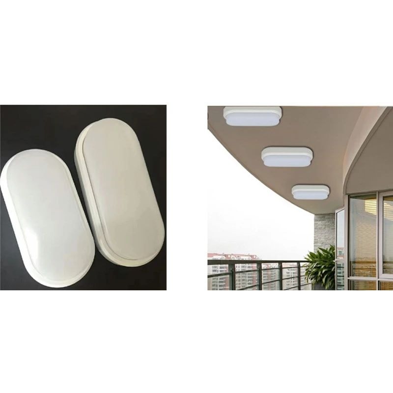 AquaGlow Modern LED Moistureproof Wall Lamp Oval Bathroom Outdoor Surface Light 16W20W 6