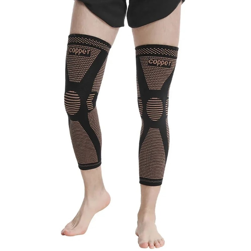 FlexRelief Copper Compression Leg Sleeve Full Length Knee Support For Sports Recovery 3