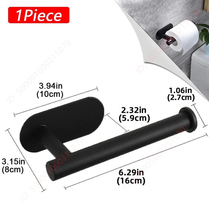 FlexMount Adhesive Toilet Paper Holder Wall Mounted Bathroom Paper Towel Rack 12PCS 2