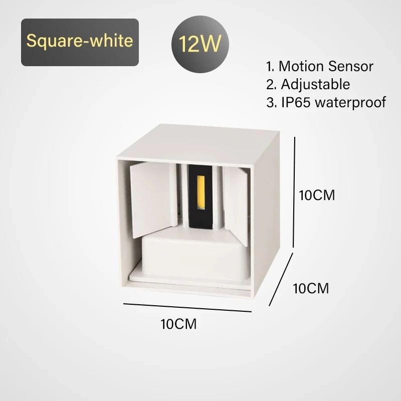 TRAZOS 12W PIR Motion Sensor LED Wall Light IP65 Waterproof Indoor Outdoor Sconce 5