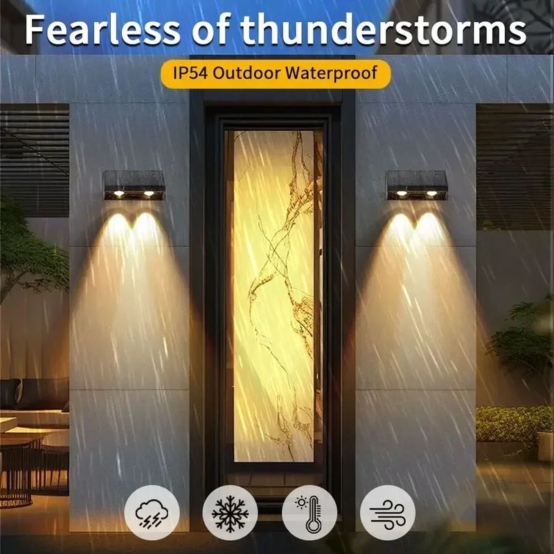 SunGlow IP54 Solar Wall Light Automatic Outdoor LED Garden Balcony Lamp 1