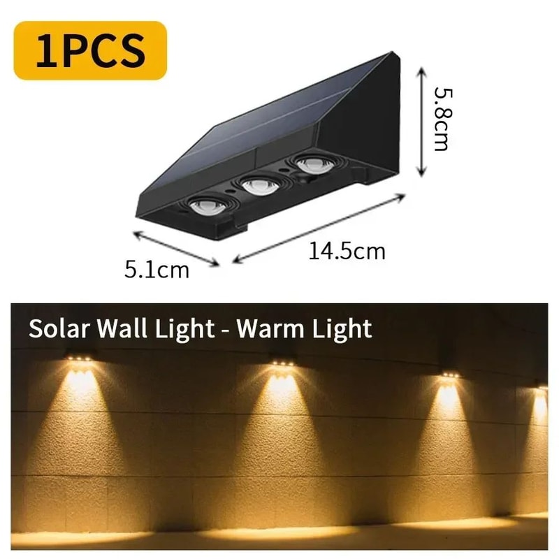 SunGlow IP54 Solar Wall Light Automatic Outdoor LED Garden Balcony Lamp 3