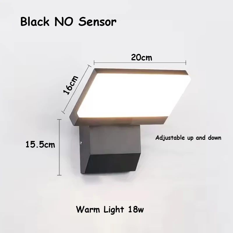 Foldable LED Motion Sensor Outdoor Wall Light 18W IP65 Waterproof Security Sconce 7