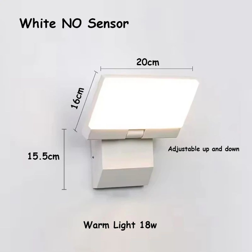 Foldable LED Motion Sensor Outdoor Wall Light 18W IP65 Waterproof Security Sconce 9
