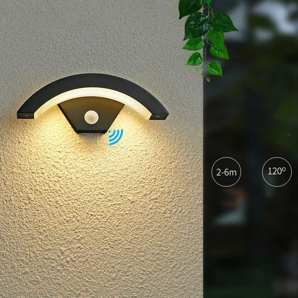Modern Waterproof Outdoor Wall Light With PIR Motion Sensor 18W 24W 30W Aluminum LED Sconce 1