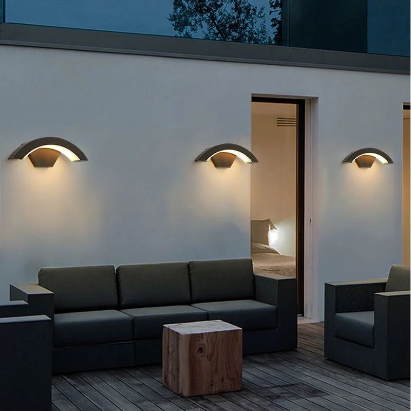 Modern Waterproof Outdoor Wall Light With PIR Motion Sensor 18W 24W 30W Aluminum LED Sconce 2