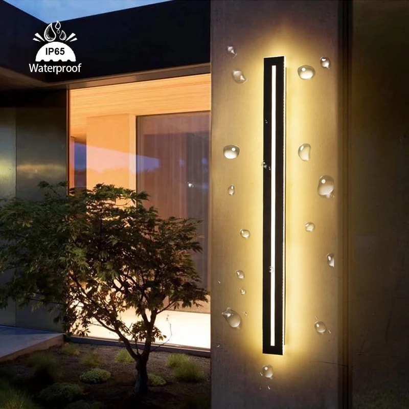 IP65 Waterproof Long LED Wall Sconce Modern Outdoor Garden Light AC85265V 3