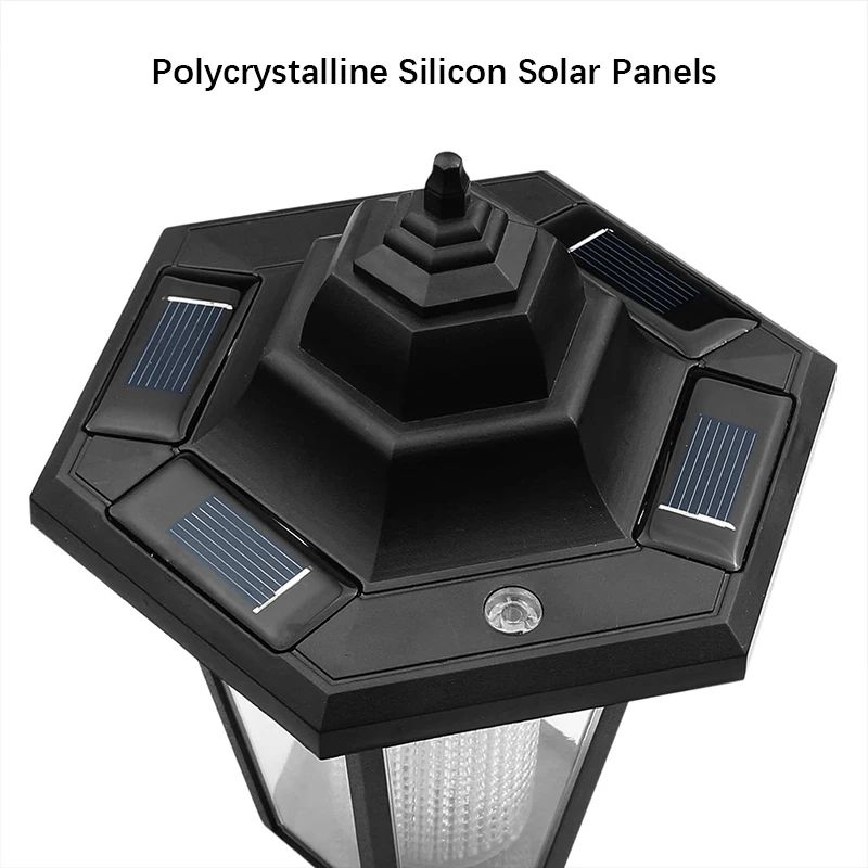 Retro Hexagonal Solar Wall Light IP65 Waterproof Outdoor Fence Garden Lamp 4
