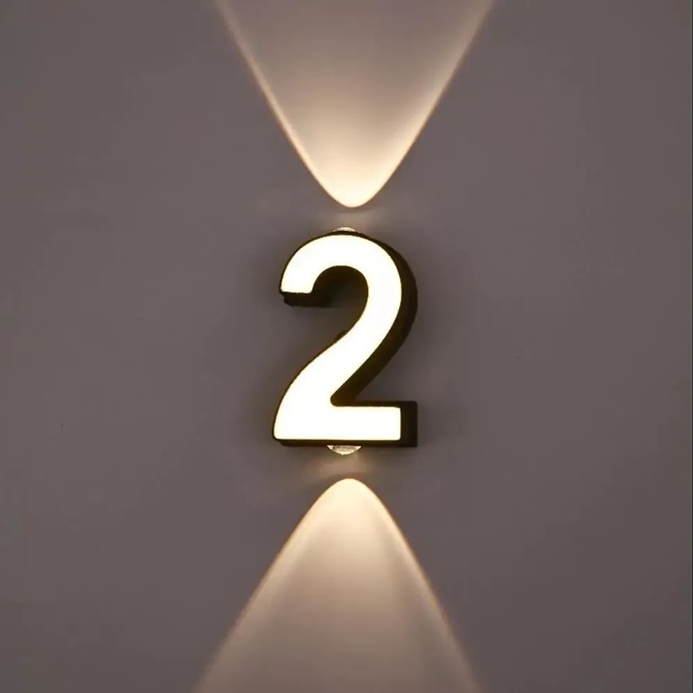 Modern 7W LED House Number Wall Lamp IP65 Waterproof Aluminum Outdoor Light AC85265V 1