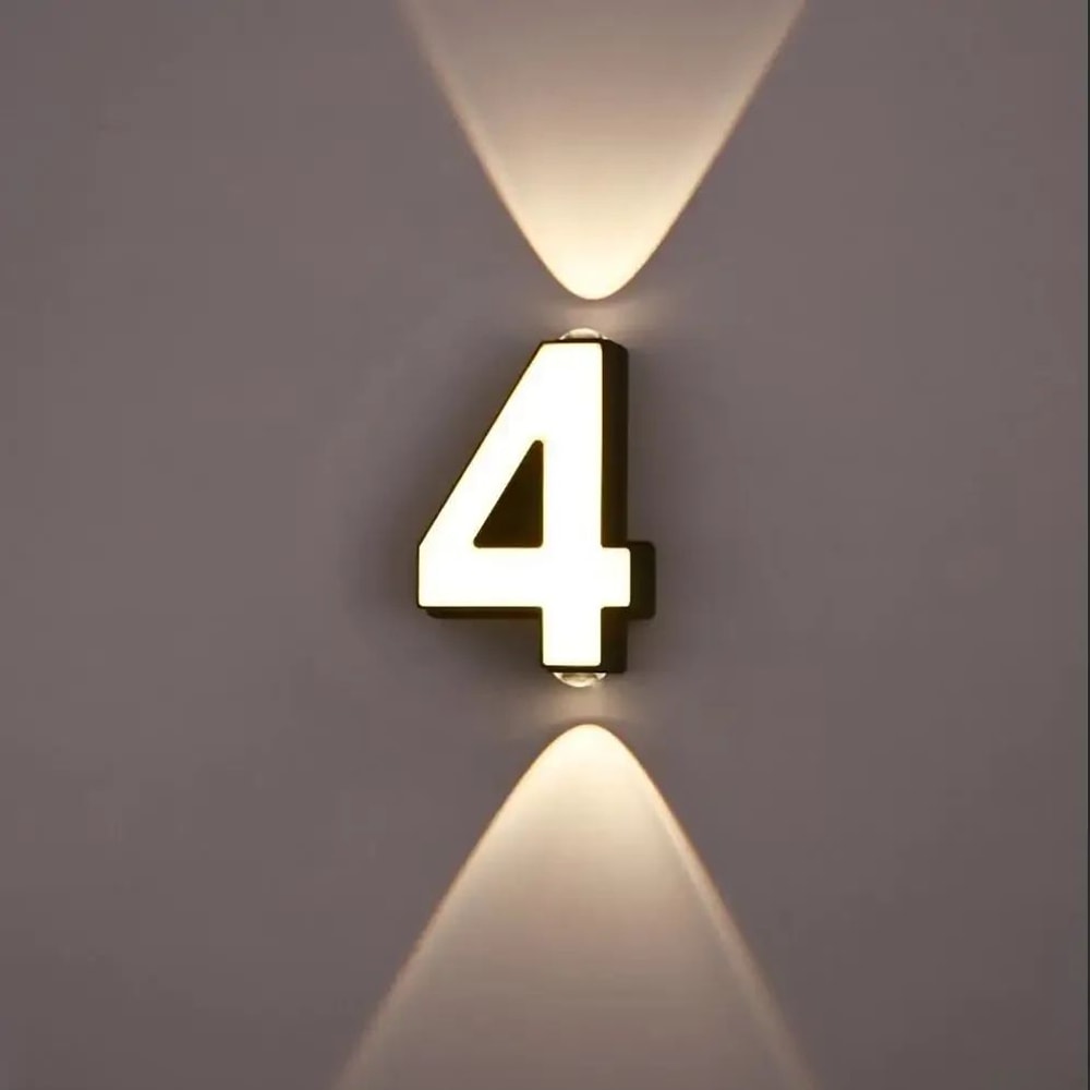 Modern 7W LED House Number Wall Lamp IP65 Waterproof Aluminum Outdoor Light AC85265V 3