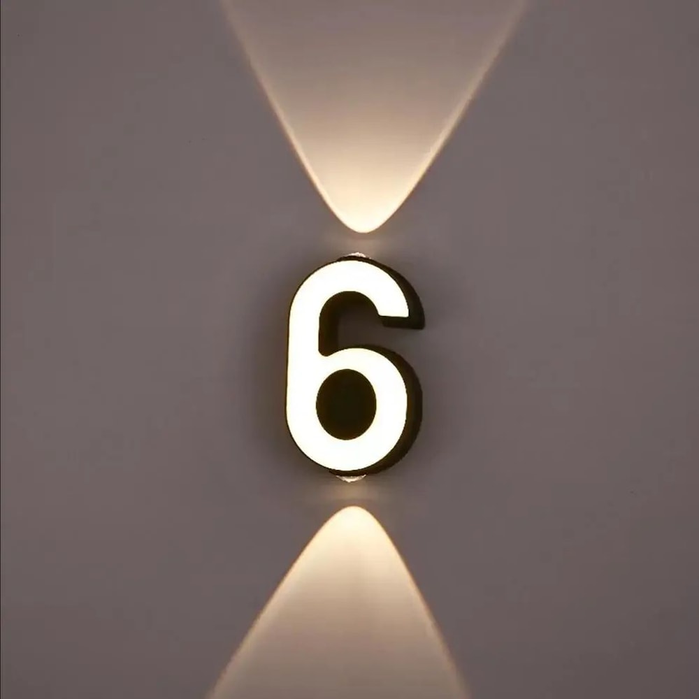 Modern 7W LED House Number Wall Lamp IP65 Waterproof Aluminum Outdoor Light AC85265V 5