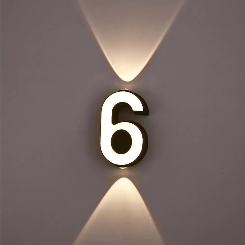 Modern 7W LED House Number Wall Lamp IP65 Waterproof Aluminum Outdoor Light AC85265V 5