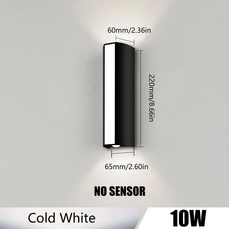 Modern 10W Waterproof LED Wall Lamp Indoor Outdoor AC85265V Sconce 6