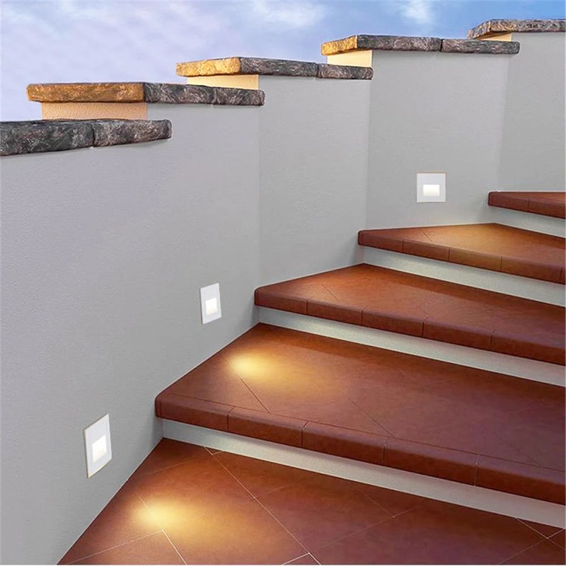 Modern Recessed LED Stair Pathway Wall Light Waterproof Aluminum Outdoor Footlight 9