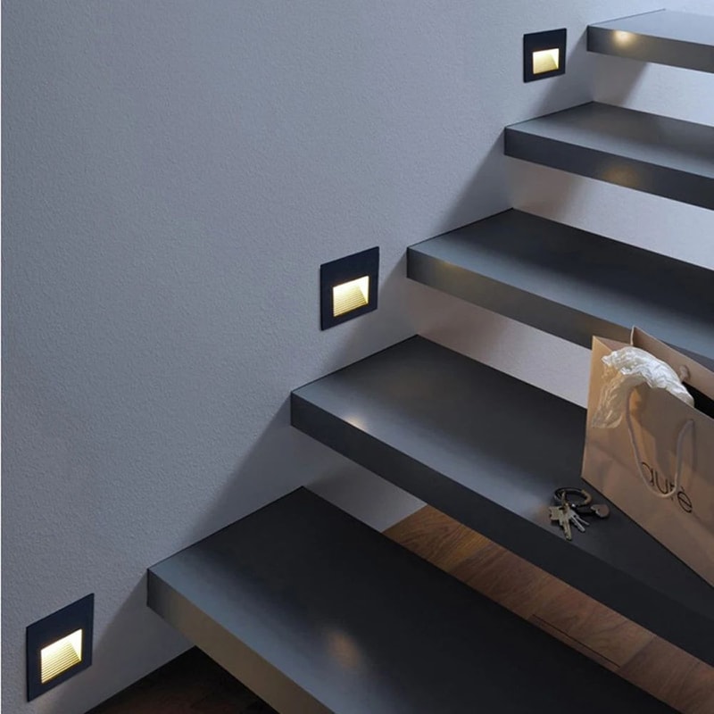 Modern Recessed LED Stair Pathway Wall Light Waterproof Aluminum Outdoor Footlight 10
