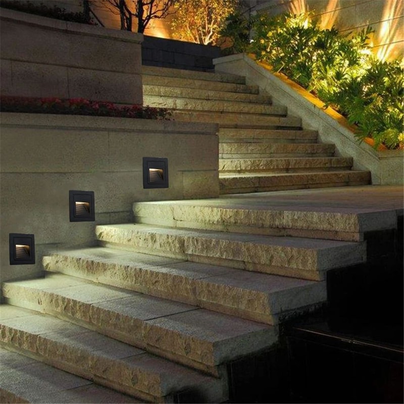 Modern Recessed LED Stair Pathway Wall Light Waterproof Aluminum Outdoor Footlight 11