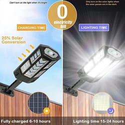 solarguard 43 led motion sensor outdoor light – waterproof solar wall lamp 60000lm