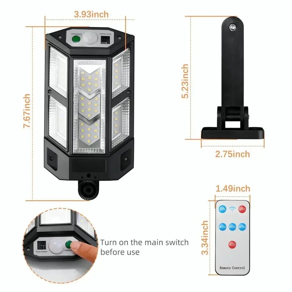 SolarGuard 43 LED Motion Sensor Outdoor Light Waterproof Solar Wall Lamp 60000LM 4