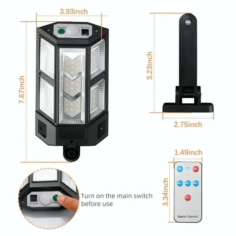 SolarGuard 43 LED Motion Sensor Outdoor Light Waterproof Solar Wall Lamp 60000LM 4