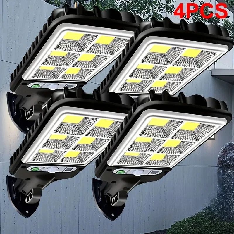 SolarShield IP65 Motion Sensor Solar Garden Lights 3 Mode Outdoor LED Wall Lamp Set 0