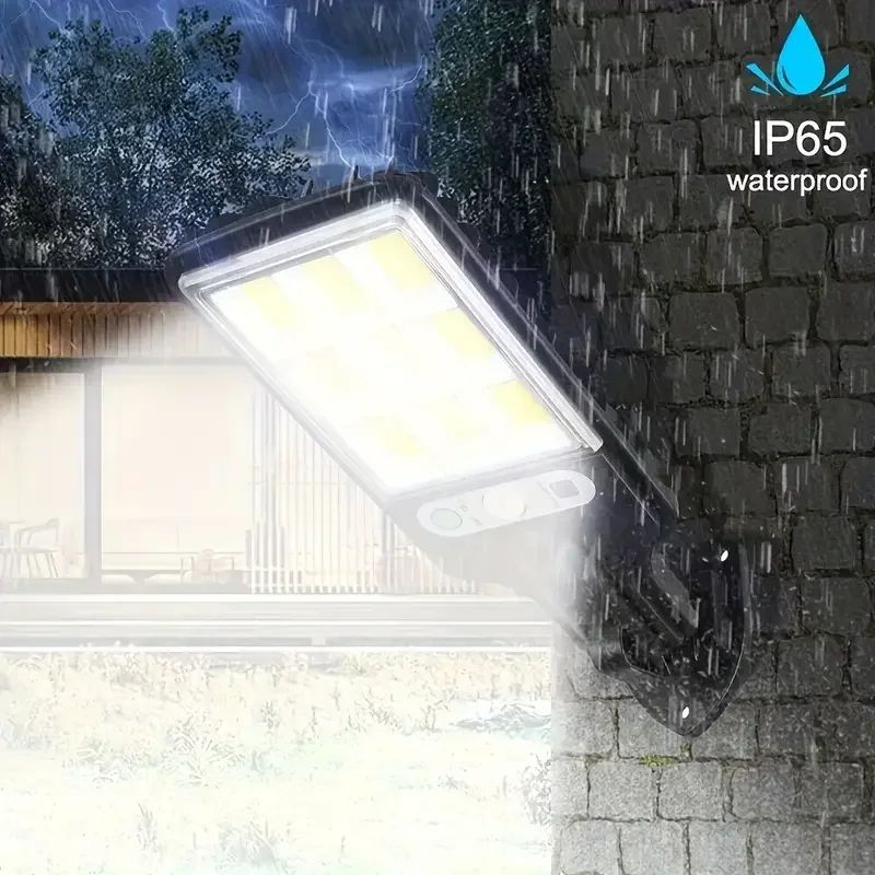 SolarShield IP65 Motion Sensor Solar Garden Lights 3 Mode Outdoor LED Wall Lamp Set 2