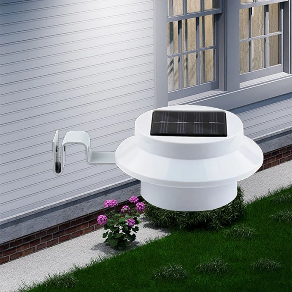 SkyGlow Solar Gutter Lights Waterproof AutoCharging Outdoor Wall Fence Lighting 14 Pack 7