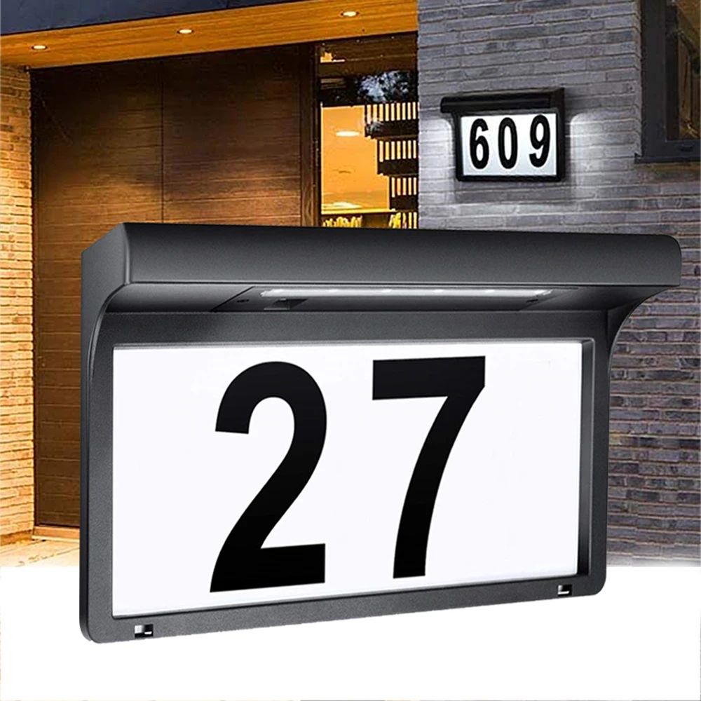 BrightMark Solar House Number Light Waterproof LED Address Sign Wall Lamp 0