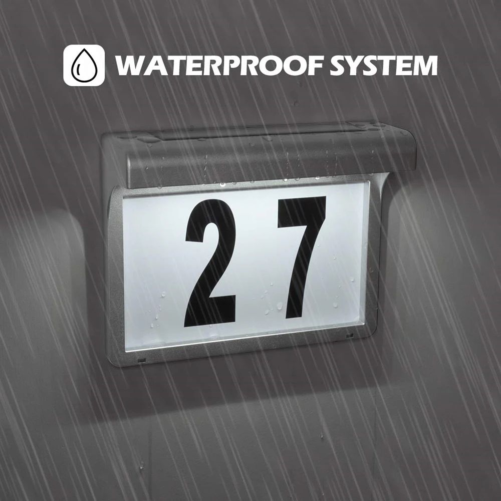 BrightMark Solar House Number Light Waterproof LED Address Sign Wall Lamp 1