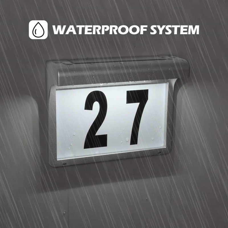 BrightMark Solar House Number Light Waterproof LED Address Sign Wall Lamp 1