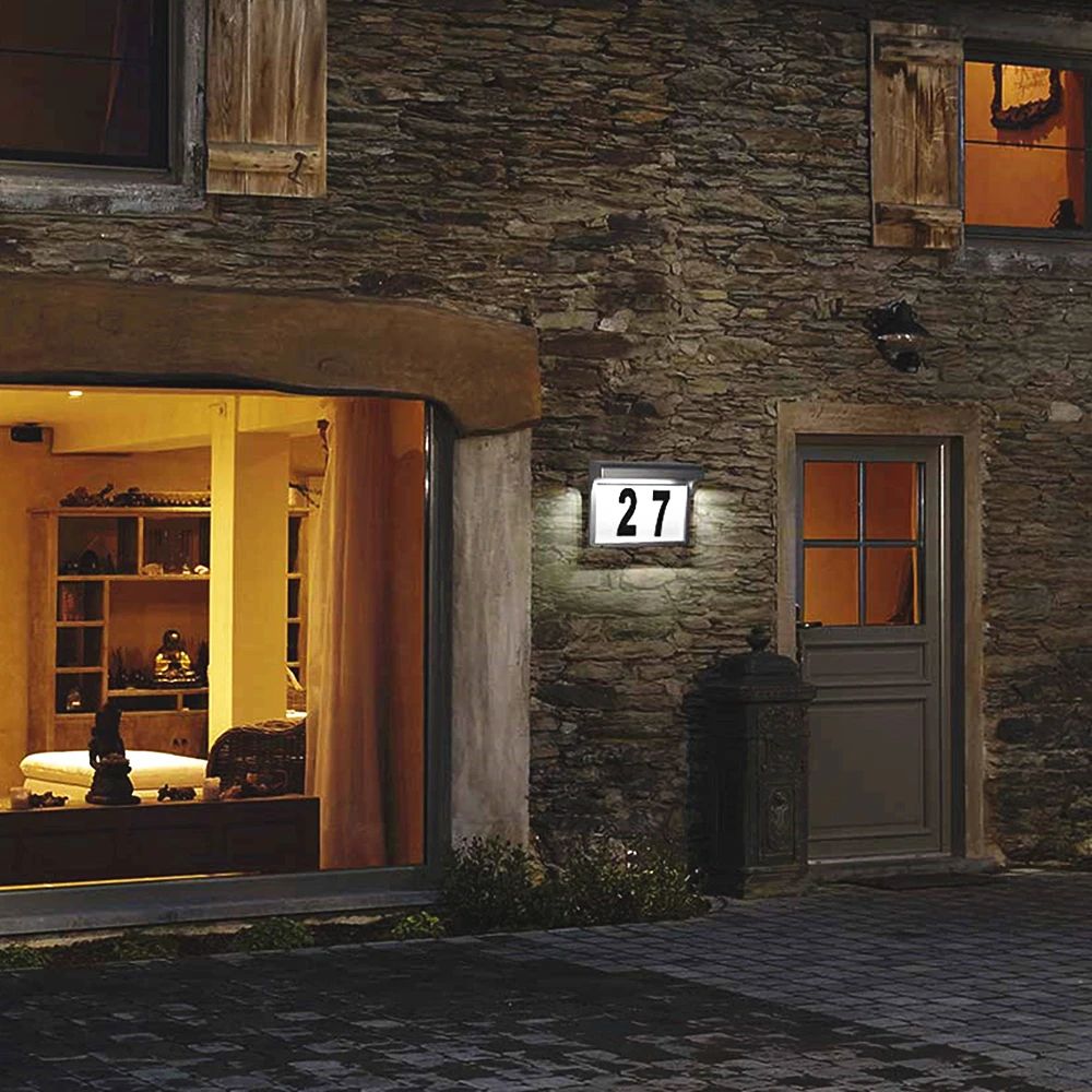 BrightMark Solar House Number Light Waterproof LED Address Sign Wall Lamp 6