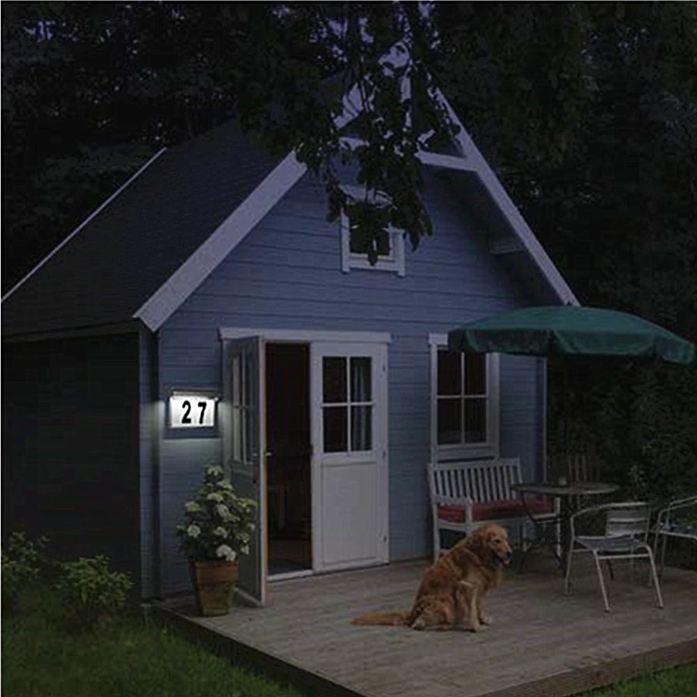 BrightMark Solar House Number Light Waterproof LED Address Sign Wall Lamp 8