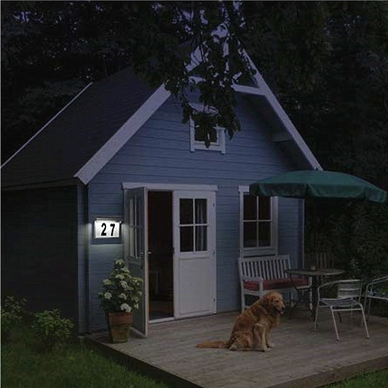 BrightMark Solar House Number Light Waterproof LED Address Sign Wall Lamp 8