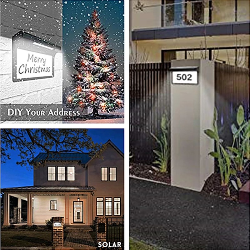 BrightMark Solar House Number Light Waterproof LED Address Sign Wall Lamp 9