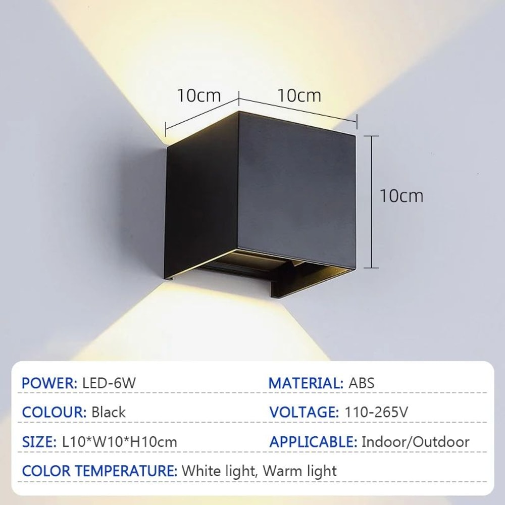 AeroLite 6W IP65 LED Wall Lamp Waterproof Indoor Outdoor Decorative Sconce 8