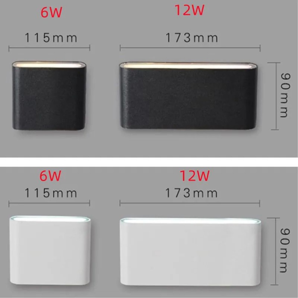 AeroBeam 12W IP65 Aluminum Up And Down Wall Light Modern Waterproof Outdoor Sconce 1