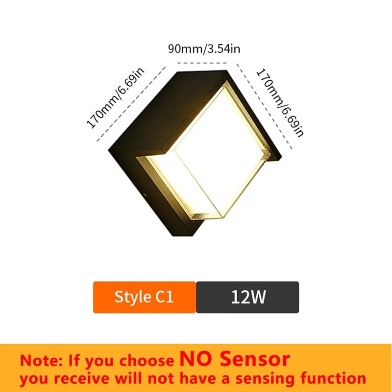 LumaGuard Motion Sensor LED Wall Light Waterproof Outdoor Wall Light IP66 8